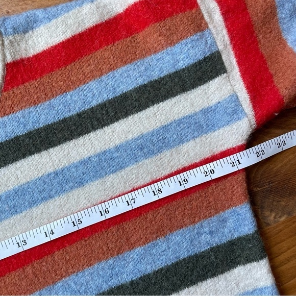 Madewell Balloon Sleeve Striped Crew Neck Sweater Coziest Yarn Payton Pullover - Picture 9 of 12